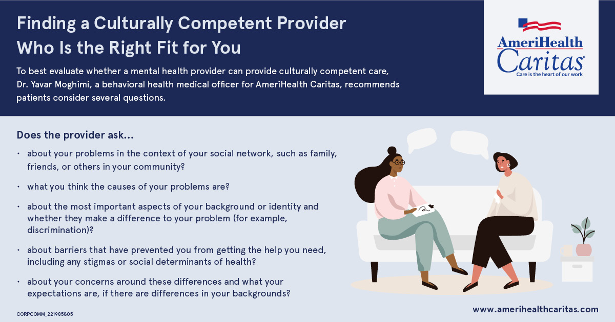 Finding a culturally competent provider who is the right fit for you (PDF) (opens a new window)